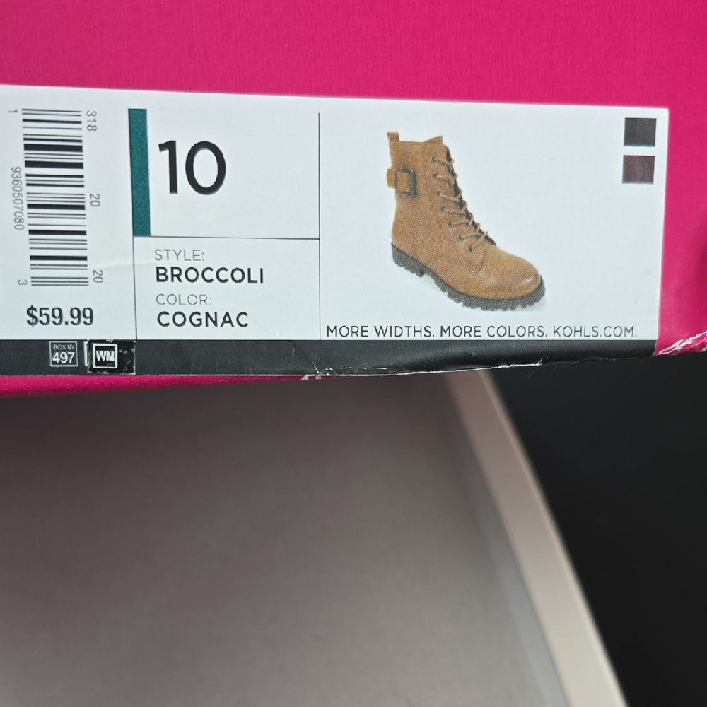 SO Women's Lace Up Boots - Cognac